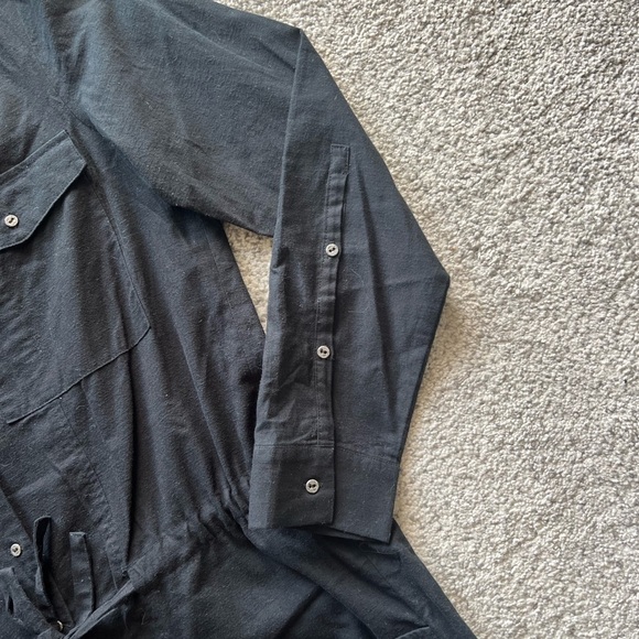 Helmut Lang Black Flannel Shirt Romper - Picture 4 of 7
